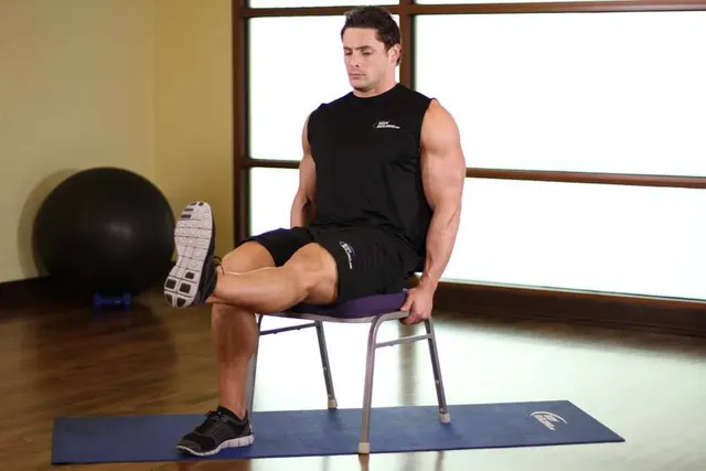 Chair Leg Extended Stretch, finishing position