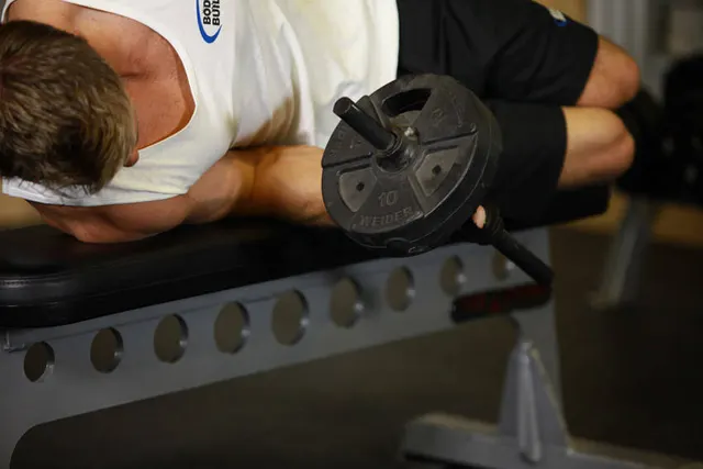 Dumbbell Lying Pronation, finishing position