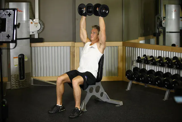 Dumbbell Shoulder Press, finishing position