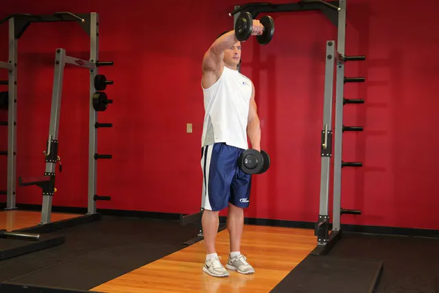 Front Dumbbell Raise, finishing position