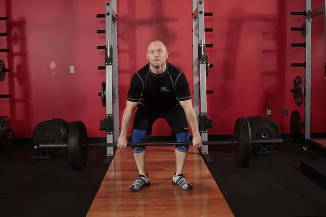 Hang Clean - Below the Knees, finishing position