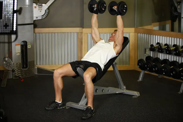 Incline Dumbbell Press, finishing position