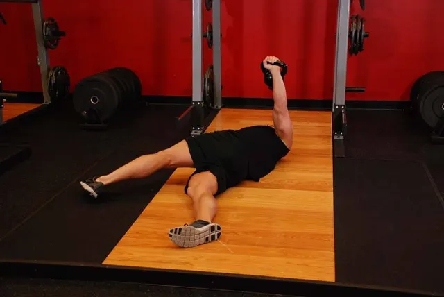 Leg-Over Floor Press, finishing position