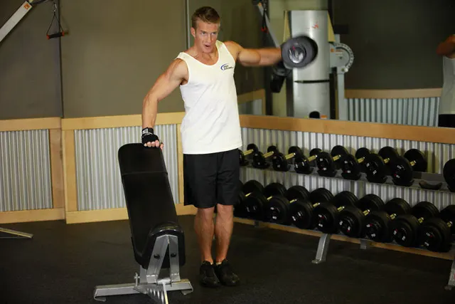 One-Arm Side Laterals, finishing position
