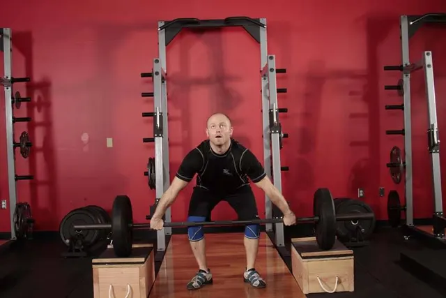 Power Snatch from Blocks, starting position