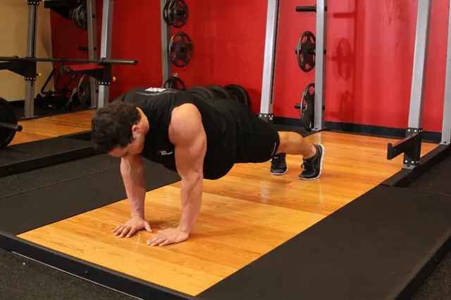 Pushups (Close and Wide Hand Positions), finishing position
