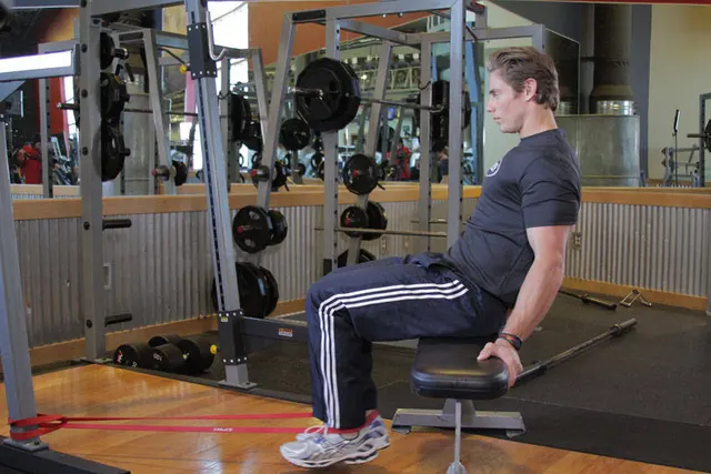 Seated Band Hamstring Curl, finishing position