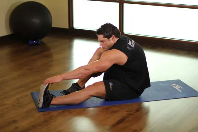 Seated Calf Stretch, finishing position