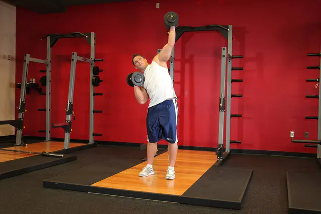 See-Saw Press (Alternating Side Press), finishing position