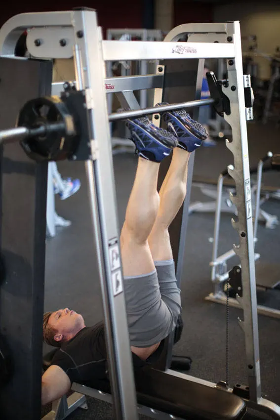 Smith Machine Hip Raise, finishing position