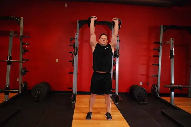 Two-Arm Kettlebell Jerk, finishing position