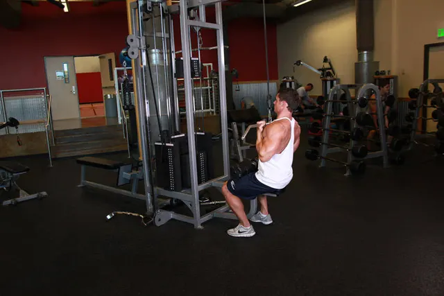 Underhand Cable Pulldowns, finishing position