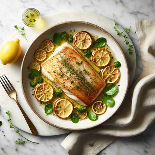 Baked cod with lemon and herbs recipe